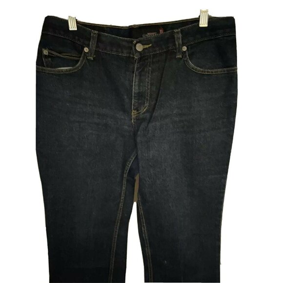 Roxy Bootcut Blue Denim Jeans 11 Dark Wash 5 Pockets Relaxed Cotton 32x29 Logo - Picture 4 of 9